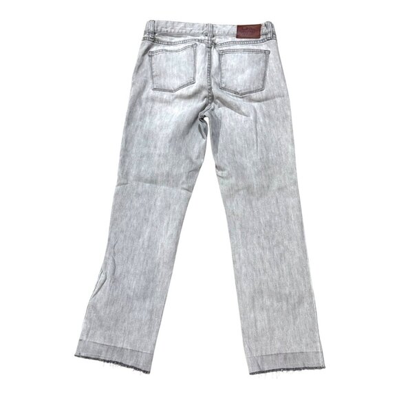 Ralph Lauren Classic Straight Light Wash Denim Jeans Petite 6P 6 Distressed Gray - Picture 2 of 6